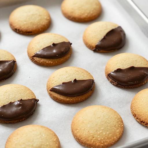 Golden Shortbread Cookies with Chocolate Fudge