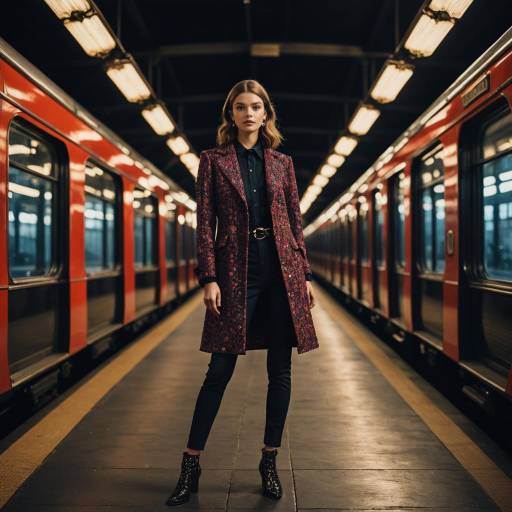 High Fashion Portrait at Vintage Train Station