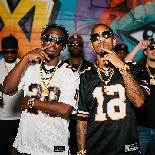 Hip-Hop Rappers in Urban Nightscape