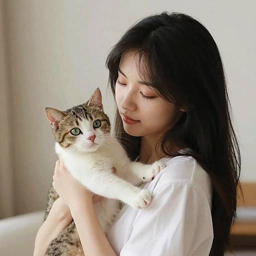 Photo Realistic Girl with Cat