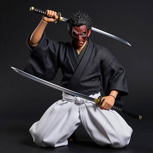 Dramatic Samurai in Menacing Pose