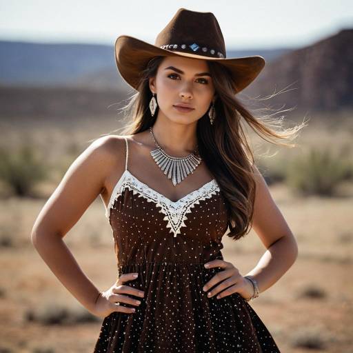 Realistic Cowgirl in Stylish Attire
