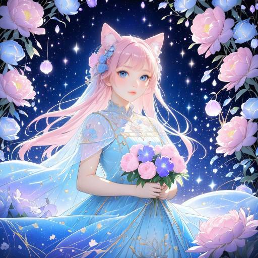 Ethereal Anime Girl Portrait in Fantasy