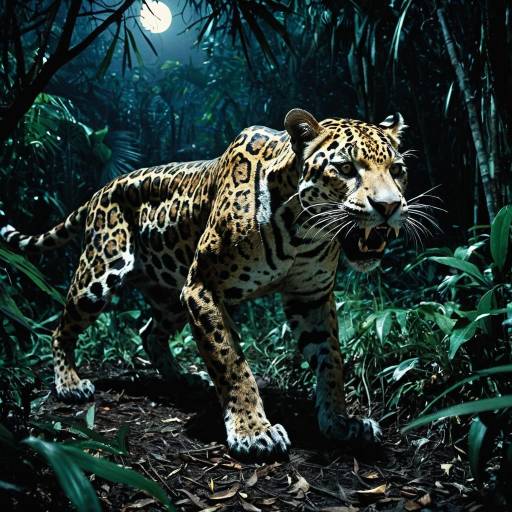Ferocious Jaguar in Twilight Jungle Ferocious Jaguar in Twilight Jungle