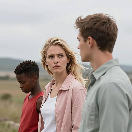Diverse People in a Grassy Outdoor Setting