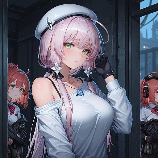 Illustration of Mp7 (girls' frontline), girls' frontline in the style of Shougun (chuckni1)