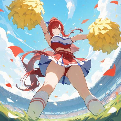 Erza Scarlet Cheerleader in Action