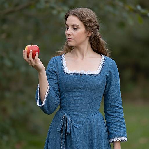 Medieval Serving Wench in Blue Dress