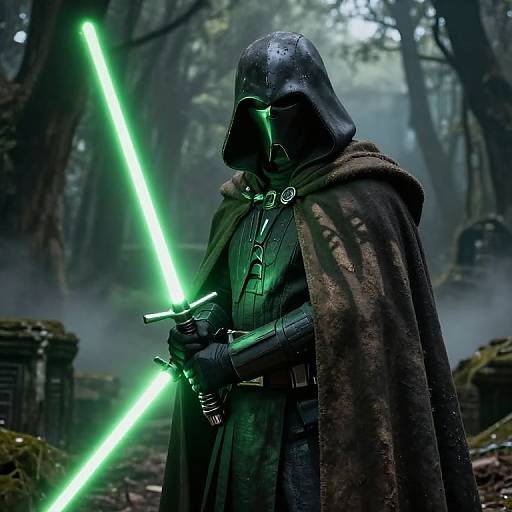 Hooded Star Wars Jedi in Forest