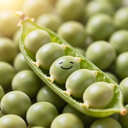Joyful Zhibi Peas in Nature's Embrace