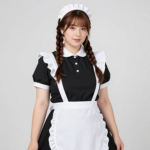 Plus Size Maid with Twin Braids