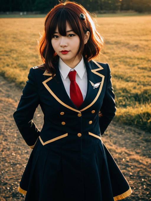 Woman in Kyoko Zeppelin Soryu Cosplay Costume