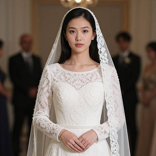 Realistic Bride in Engagement Dress