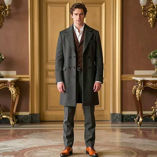 Elegant Costume Character in Vintage Setting