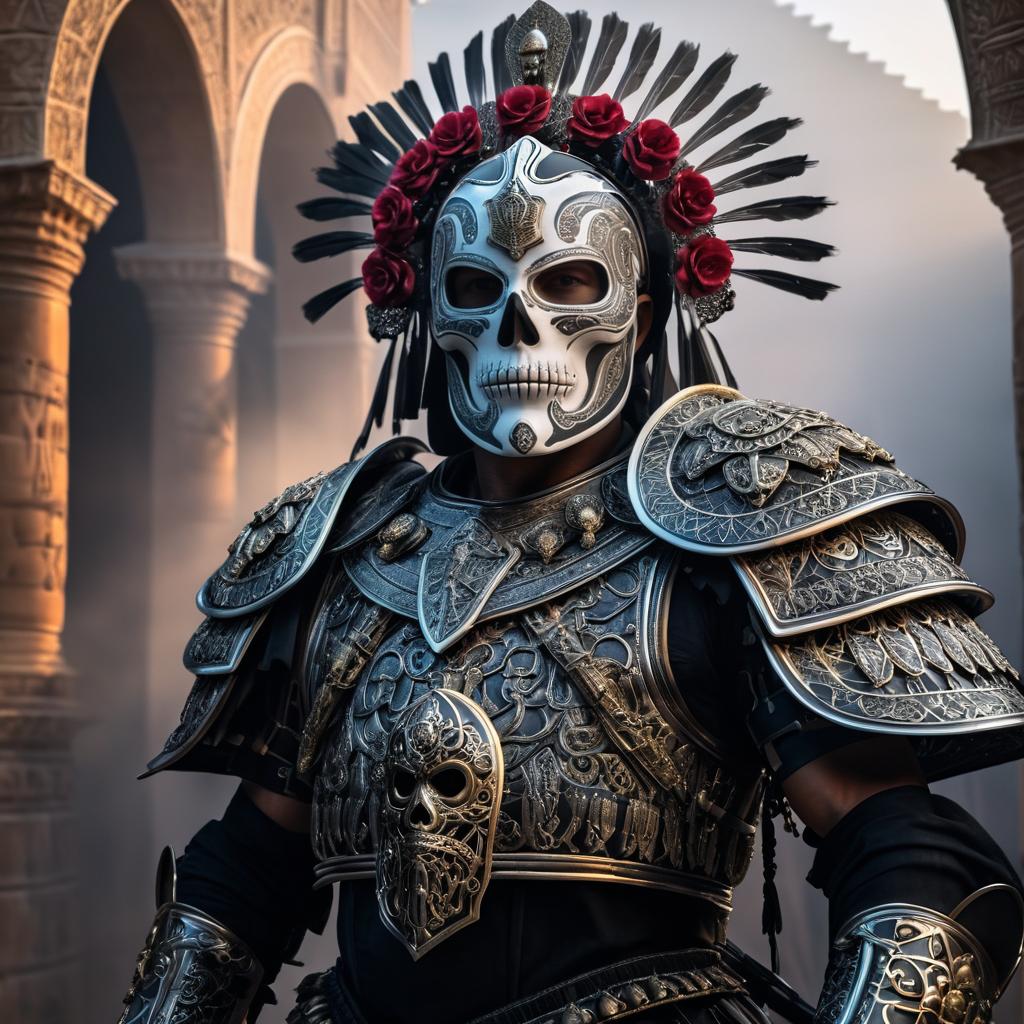 Stunning Portrait of a Skull Armored Warrior