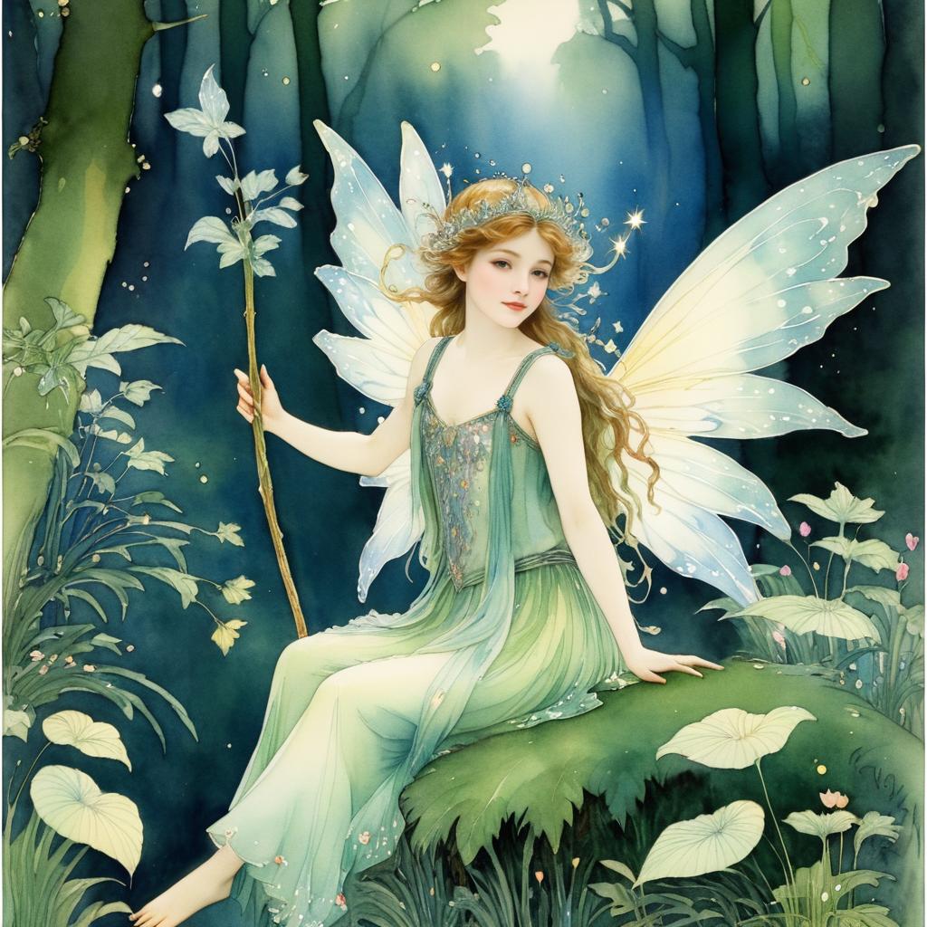 Whimsical Fairy Portrait in a Forest