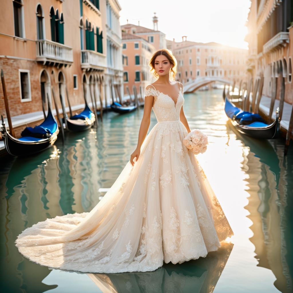 Elegant Bride in Vintage Venetian Glamour