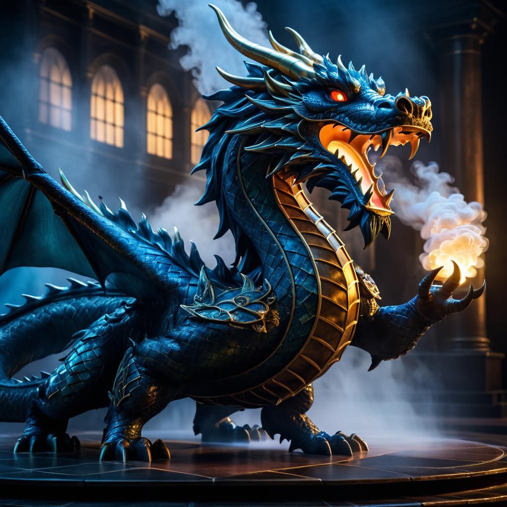 Cinematic Steam-Powered Dragon in Action