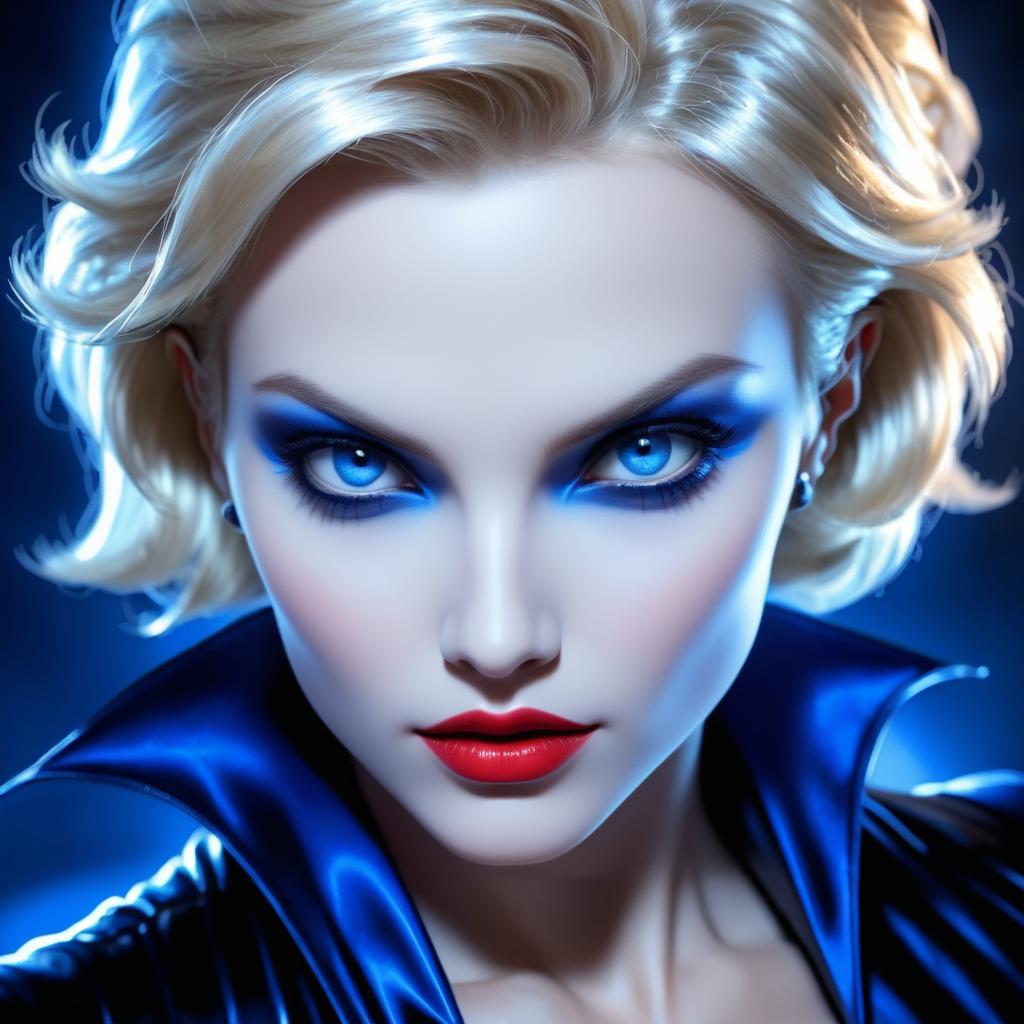 Enchanting Blonde Vampire with Blue Eyes