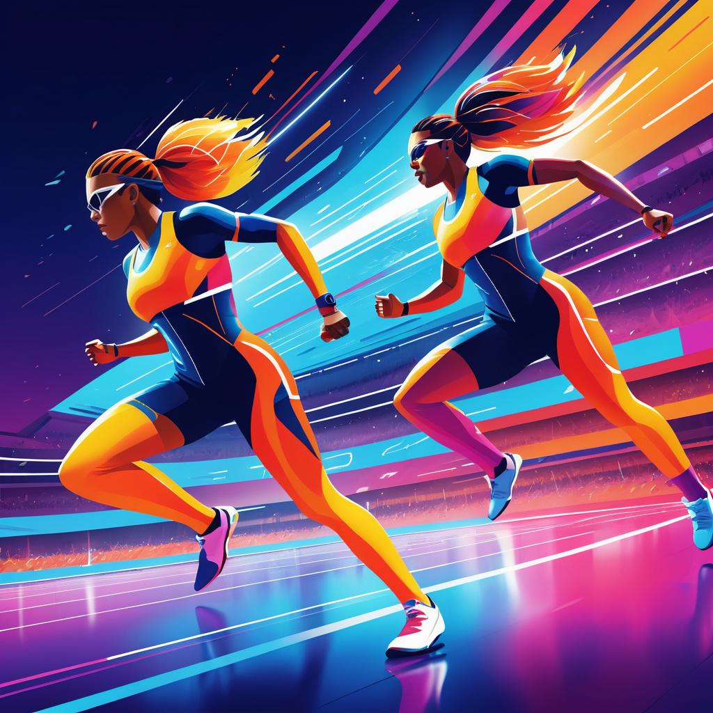 Futuristic Athletes in Action