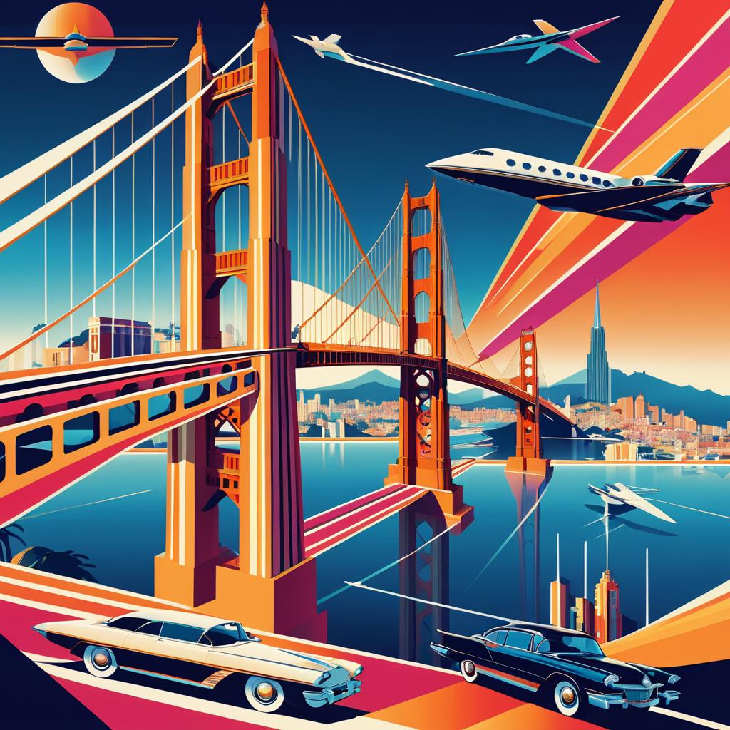 Glamorous Art Deco Golden Gate Scene