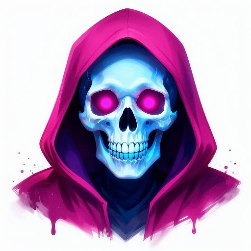 Electric Blue and Magenta Specter Skull