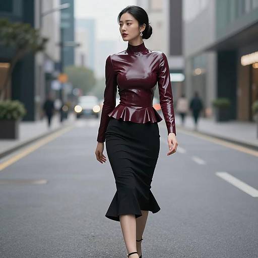 Elegant Fetish Fashion in Urban Dusk