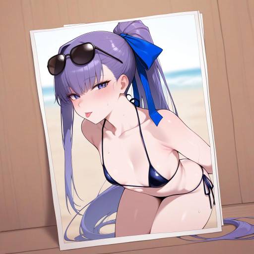 Sunglasses Girl in Swimsuit Pose