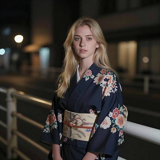 Moody Portrait of a Young Woman at Night