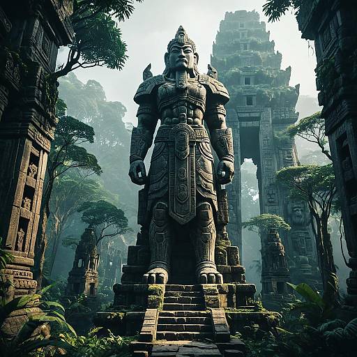 Majestic Ancient Guardian in Jungle Ruins