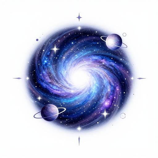 Cosmic Galaxy Swirl Tattoo Design