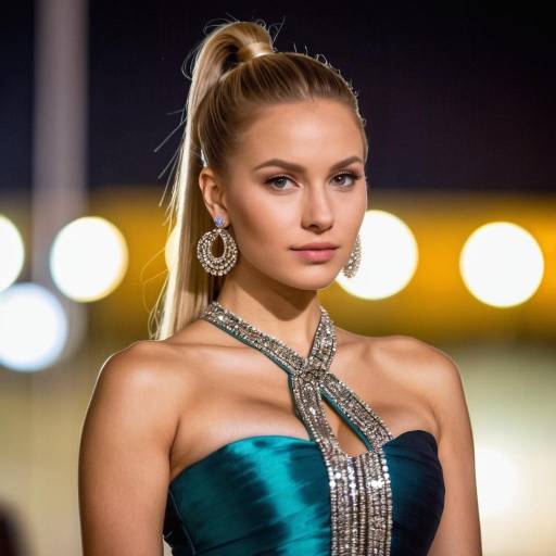 Blonde Beauty with High Ponytail