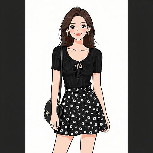 Chic Woman Smiling in Stylish Outfit