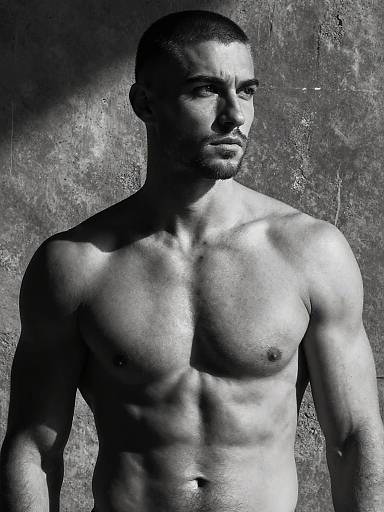 Chiaroscuro Portrait of Fit Male Model