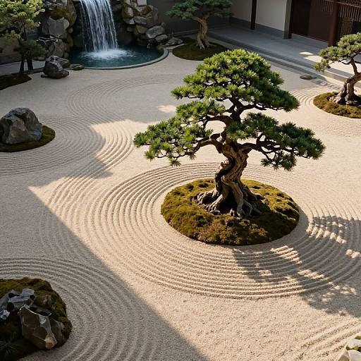 Surreal Zen Garden Overhead View
