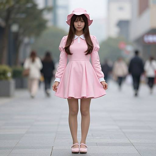 Adult Pink Lady Costume Outdoors