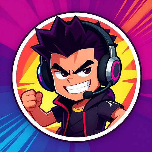 Confident Gamer Cartoon Profile