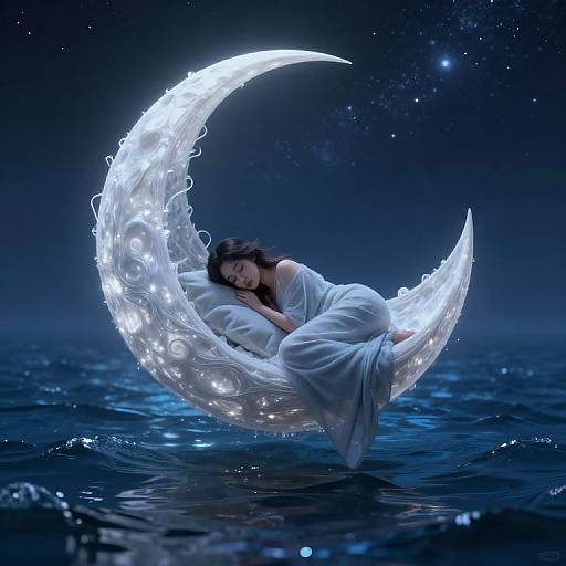 Moonlit Serenity Over Ocean Dreams