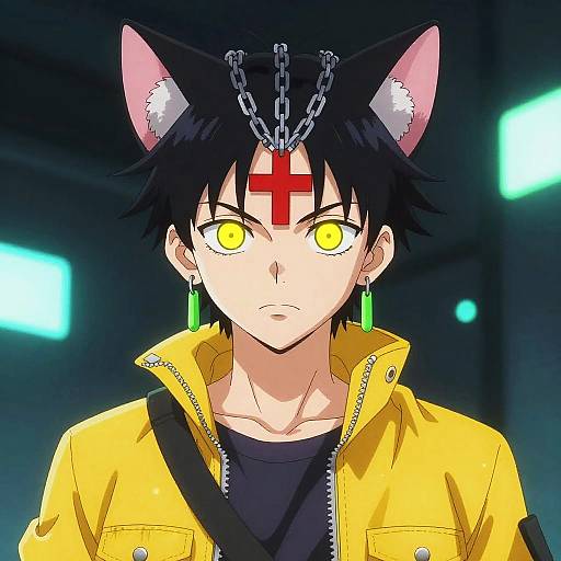 Futuristic Anime Character with Neon Glow