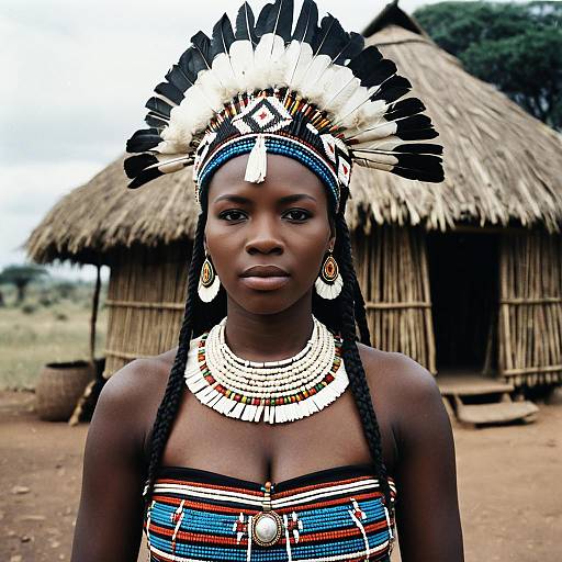 Zulu Woman in Traditional Dress