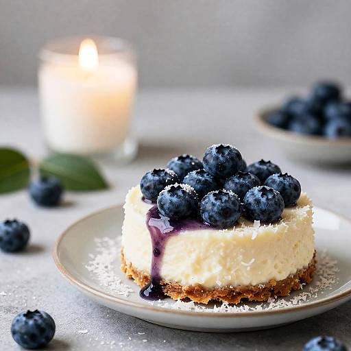 Blueberry Cheesecake with Coconut Flakes