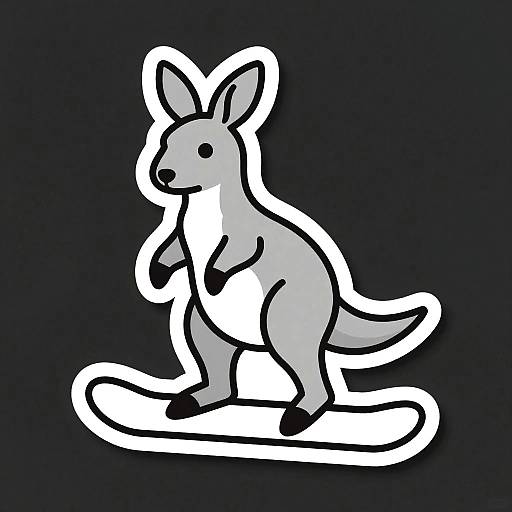 Kangaroo Snowboarding Die-Cut Sticker