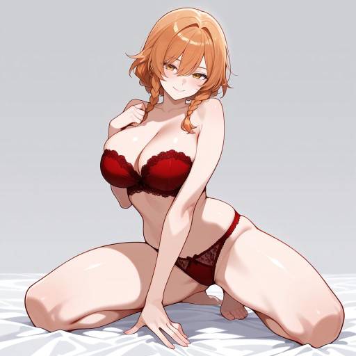 Flirtatious Woman in Lingerie Pose Flirtatious Woman in Lingerie Pose