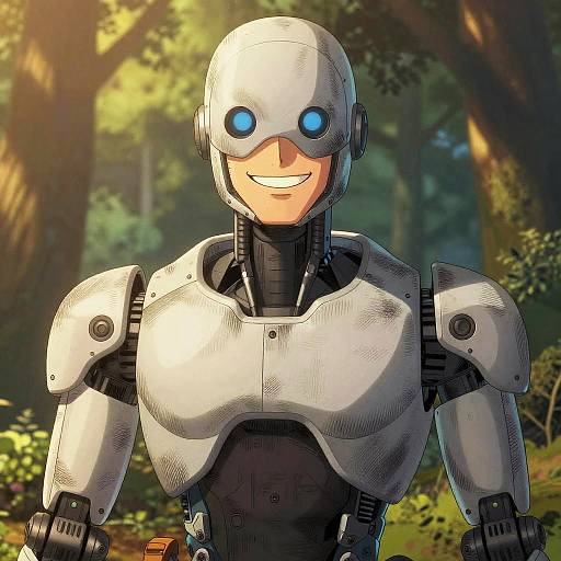 Happy Robotic Assassin Comic Portrait