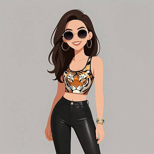 Glam Rock Woman with Metallic Style