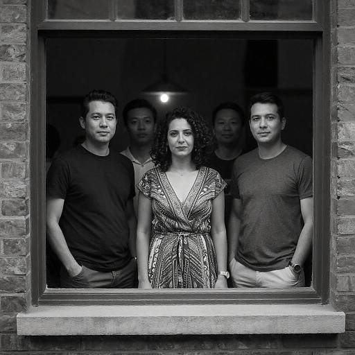 Candid Group Portrait in Black and White