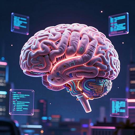 Cyberpunk AI Brain Creating Images