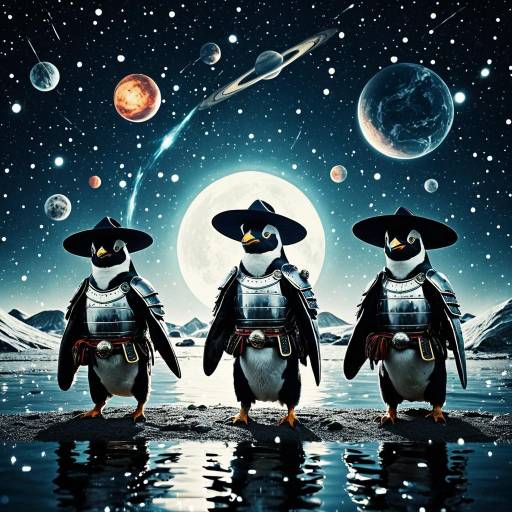 Surreal Penguins as Samurai in Space