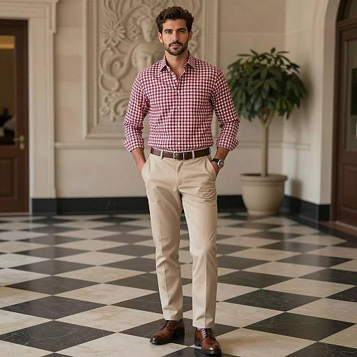 Handsome Man in Checked Shirt Photography