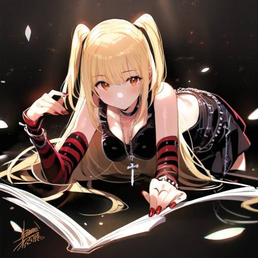 Illustration of Amane misa, death note in the style of Ejami